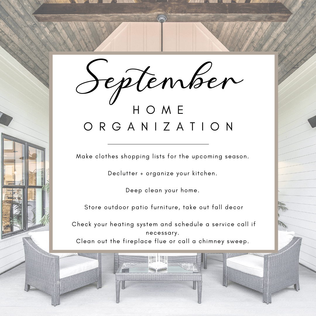 September 11th – September Home Organization