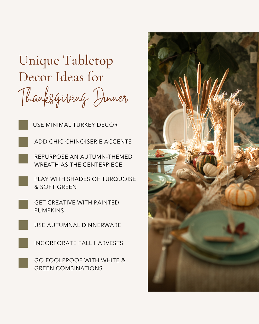 Nov. 7th – Unique Tabletop Decor Ideas For thanksgiving dinner