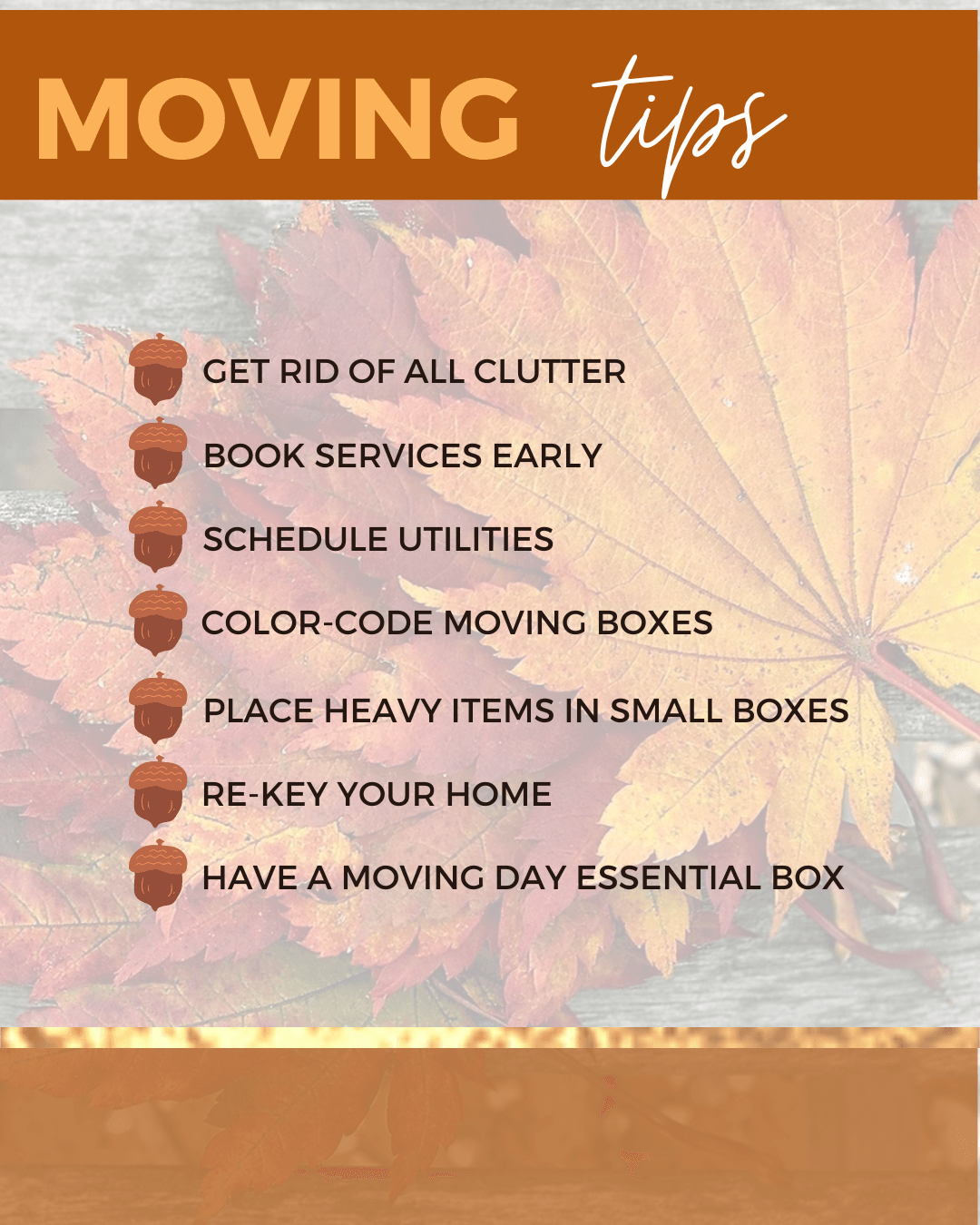 Nov. 5th – Moving Tips