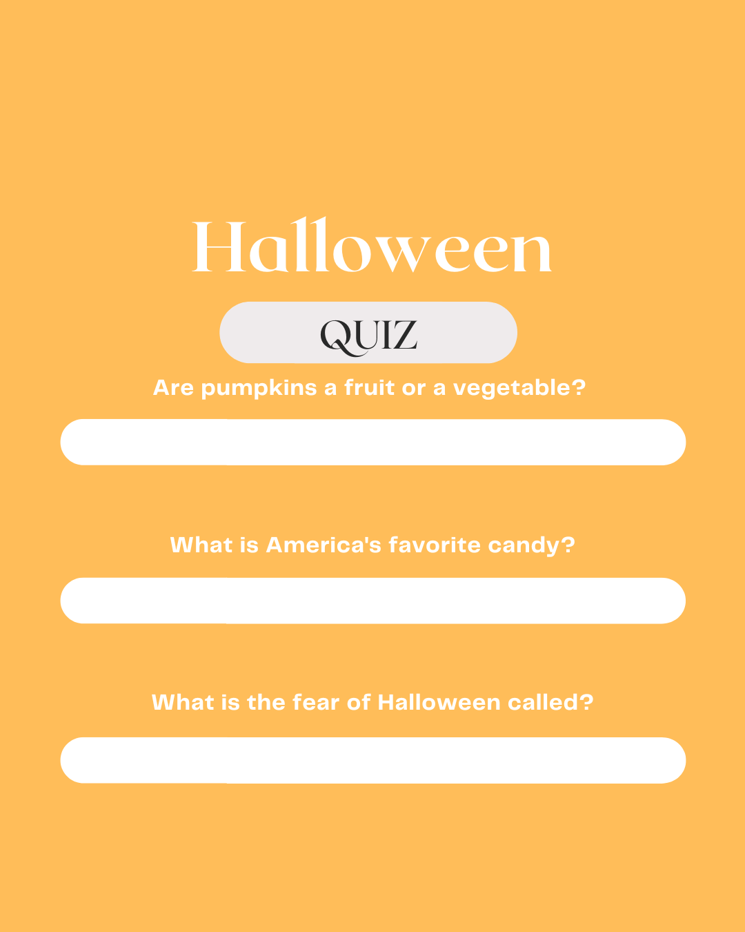 Oct. 27th – Halloween Quiz