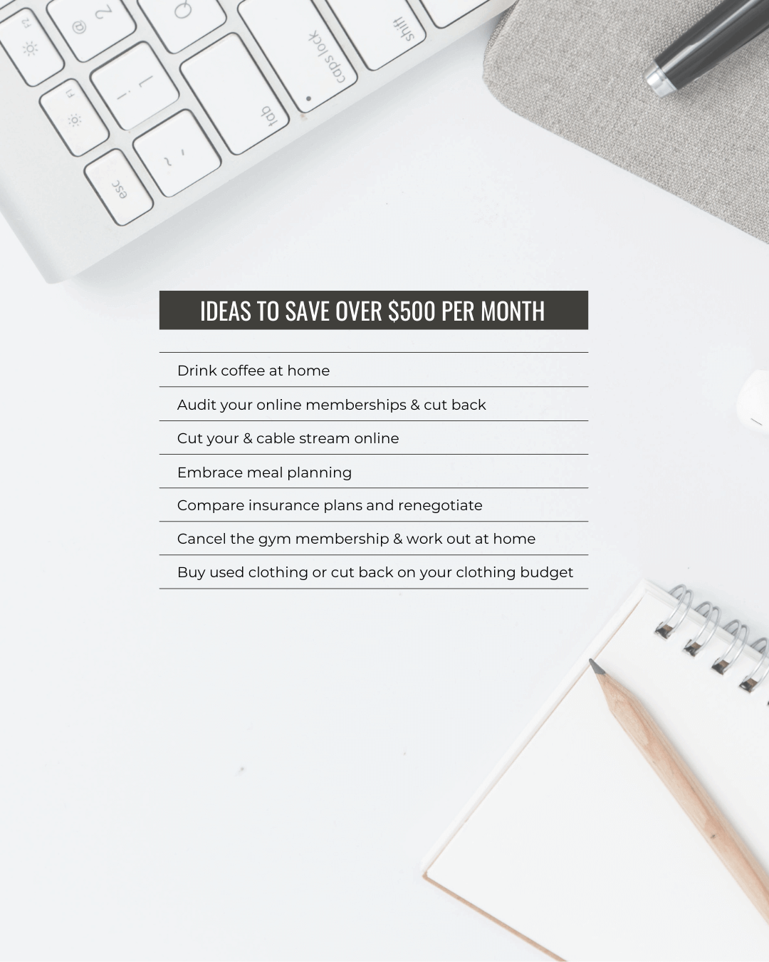 Jan. 22nd = Ideas to save over $500 per month