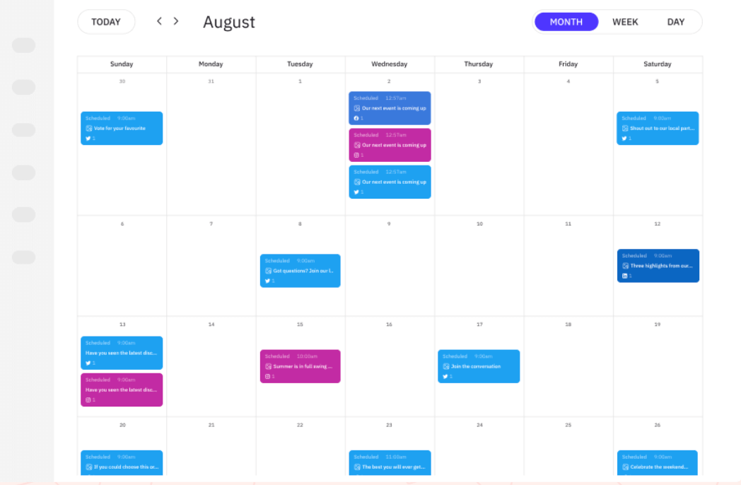 Arrange Content Calendar