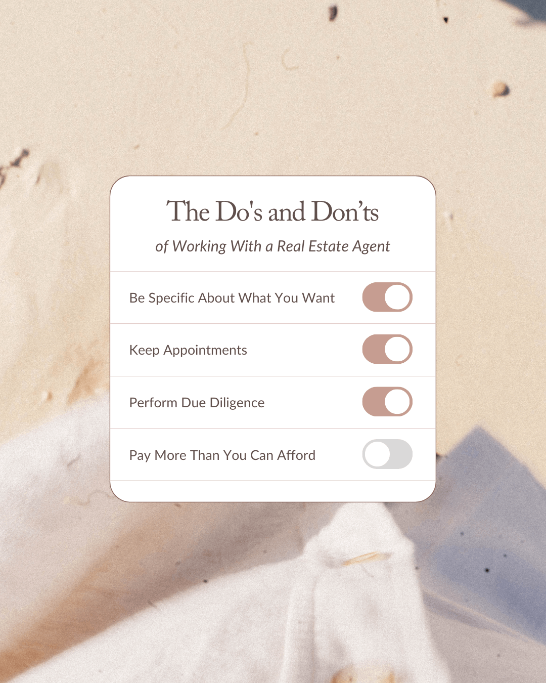 Feb. 25th Do’s and don’ts when working with a real estate agent