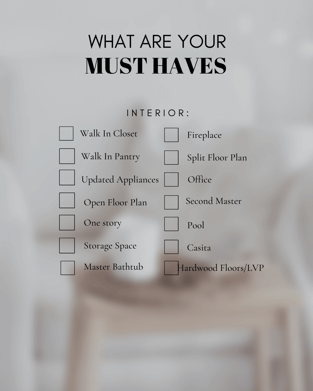 March 23rd – Homebuyer must haves