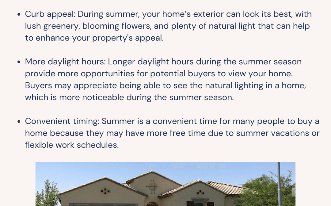 May 21st – Benefits of selling during the summer – Tips & Listicles
