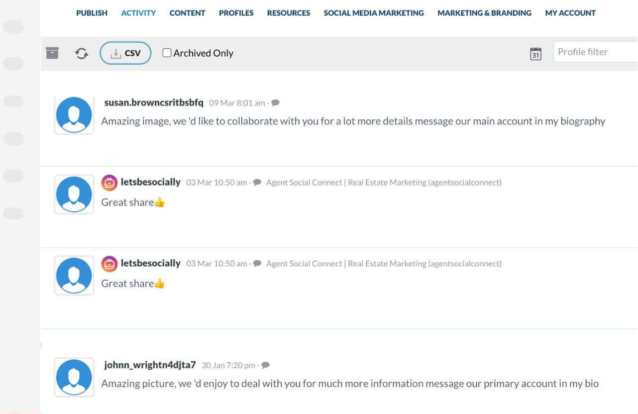 Agent Social Connect Platform Incoming Social Message Inbox