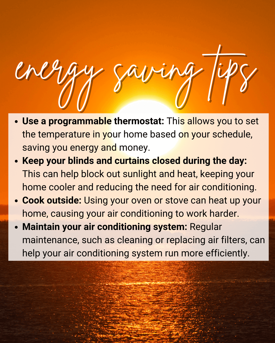 July 22nd – Energy Saving Tips
