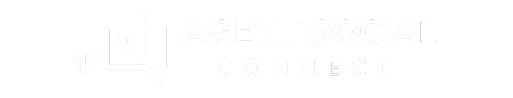 Agent social connect logo on a black background.