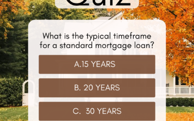 Quiz what is the typical timeframe for a standard mortgage loan.