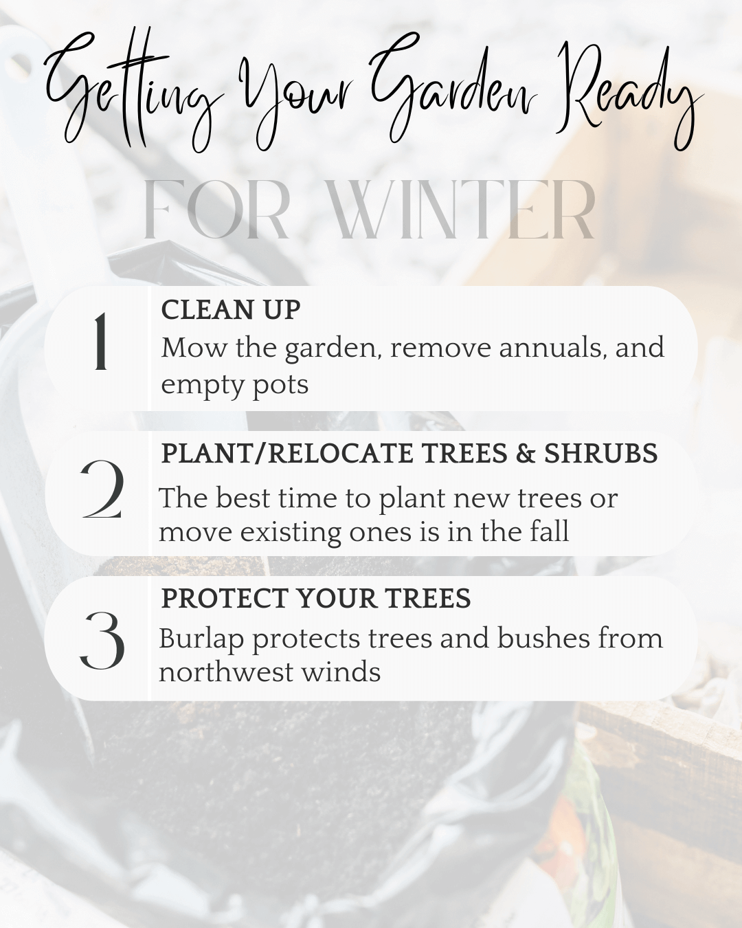 Sept. 15th – Getting garden ready for winter