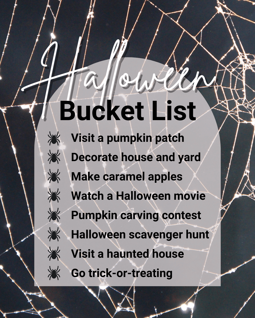 Oct. 6th – Halloween Bucket List