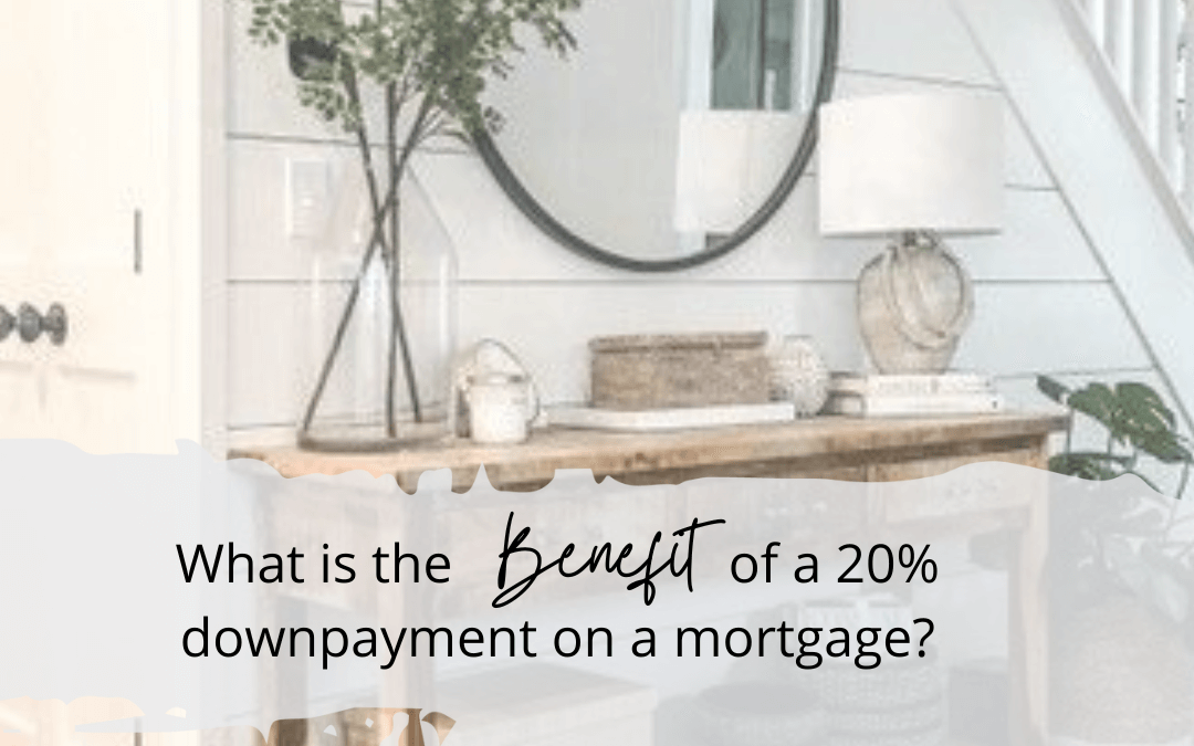 What is the benefit of a 20% down payment on a mortgage?.