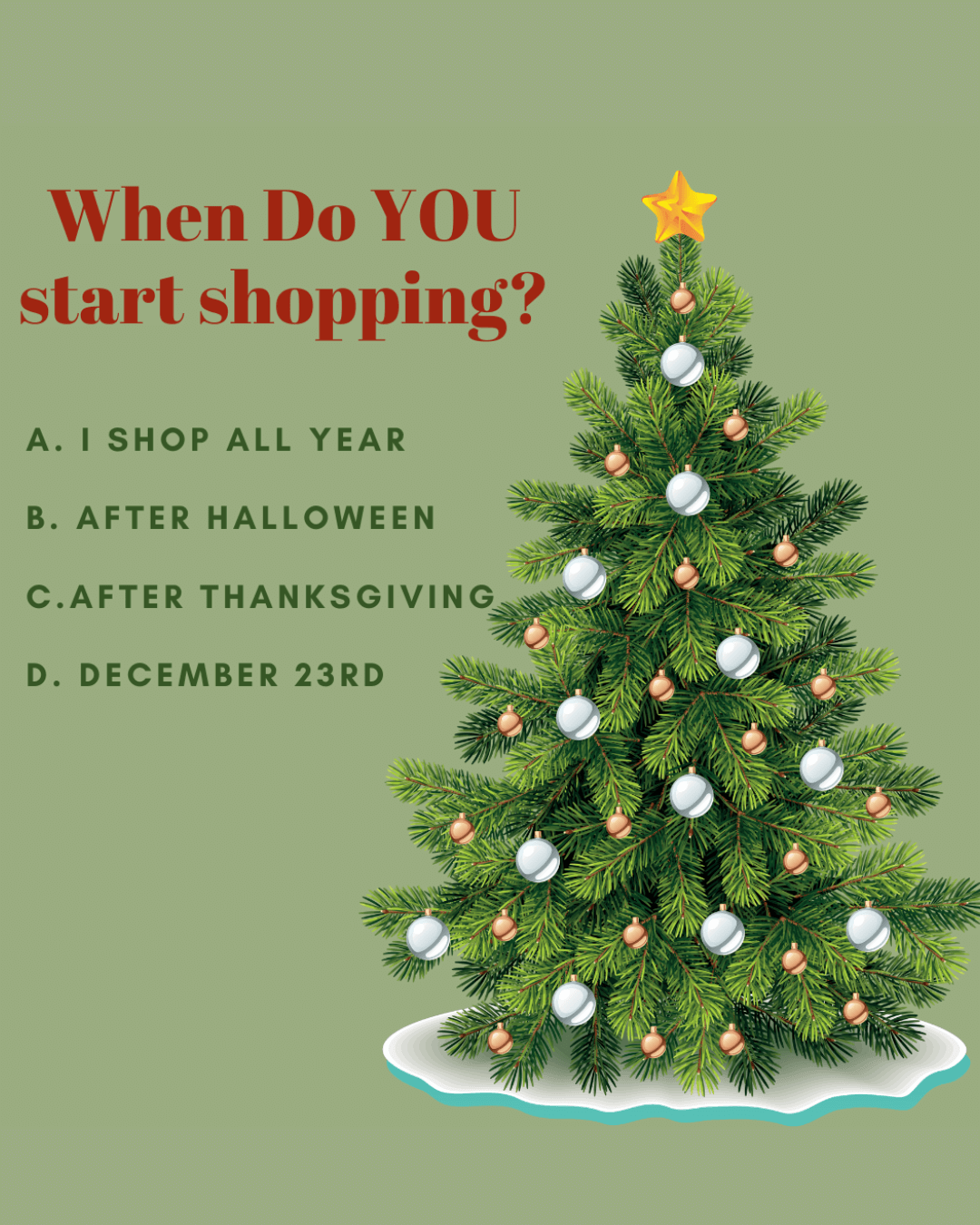 Dec. 3rd – Christmas Shopping