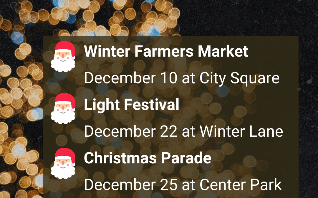 December Activities Around Town Editable