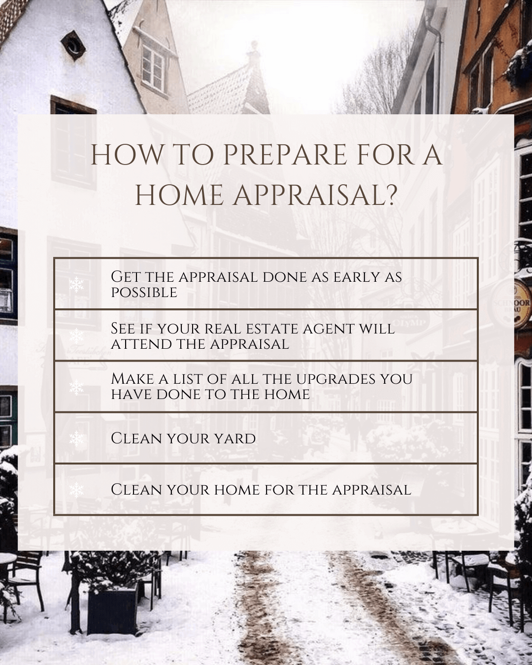 Jan. 26th – Prepare for a Home Appraisal