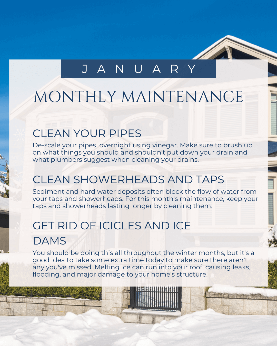 Jan. 3rd – Home Maintenance