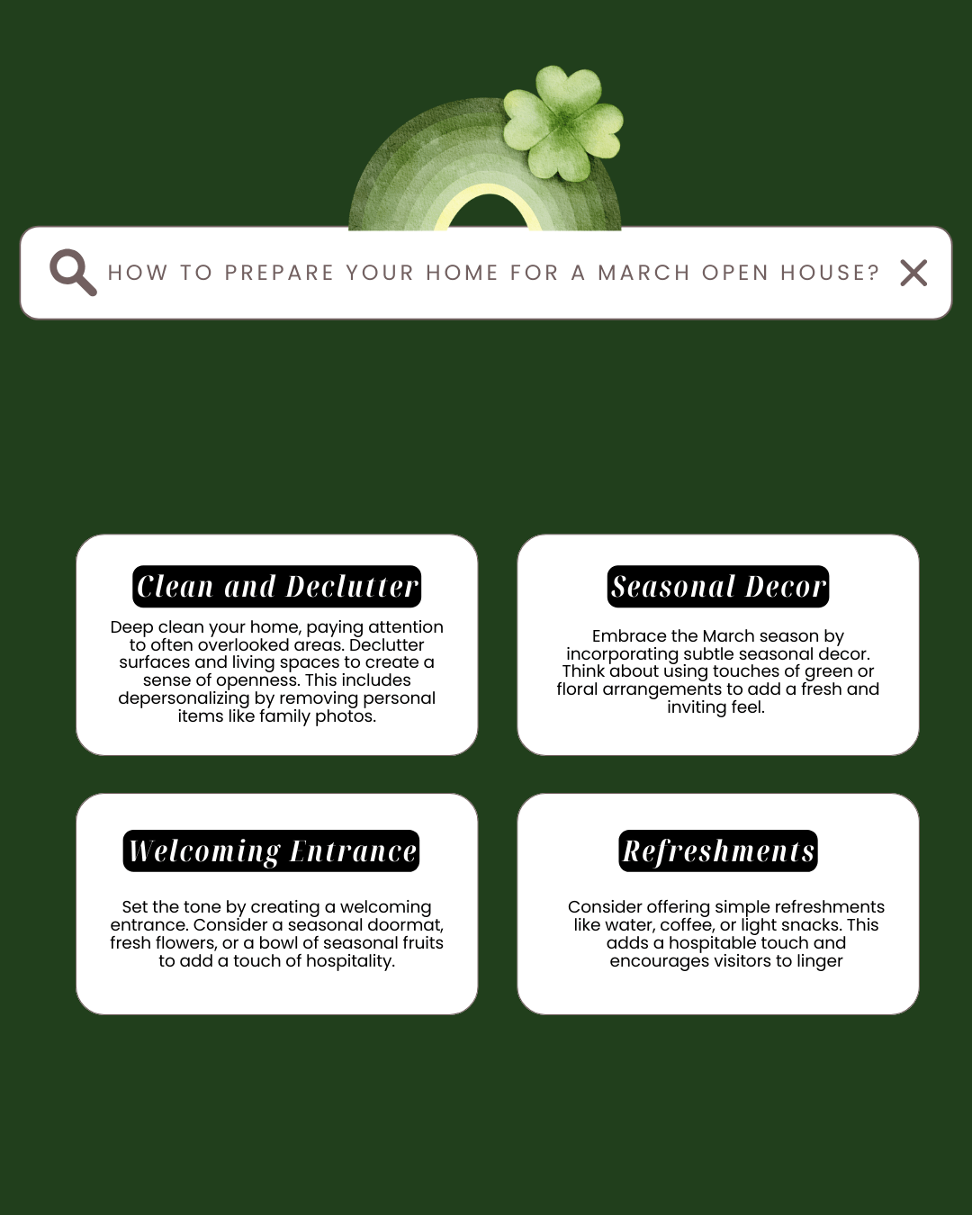 March 17th – Prepare for Open House