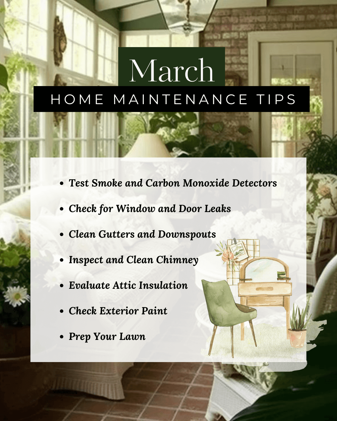 March 2nd – Home Maintenance