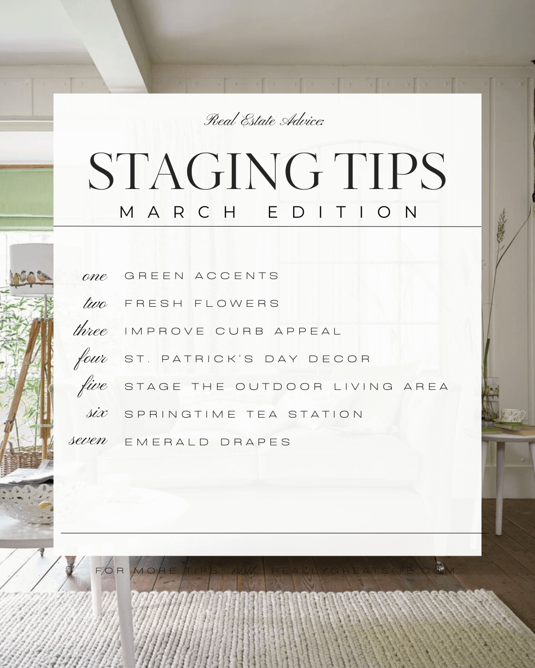 March 8th – Staging Tips