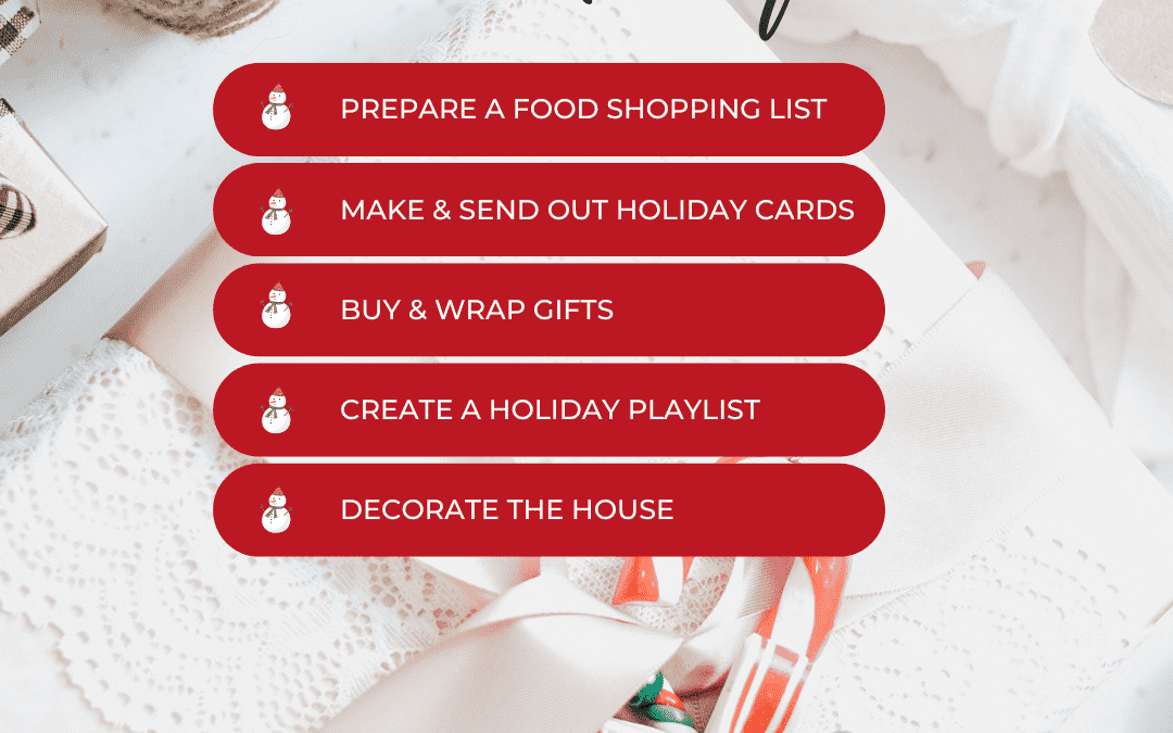 Dec. 21st – Holiday prep list