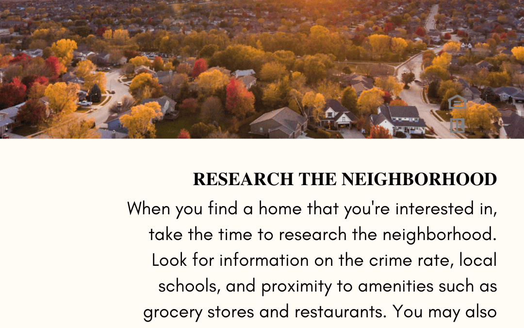 April 16th – Research the Neighborhood
