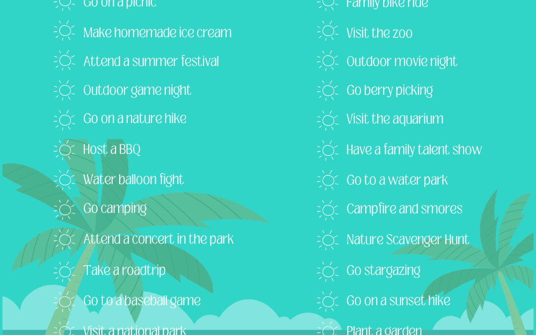 May 31st – Summer Bucket List