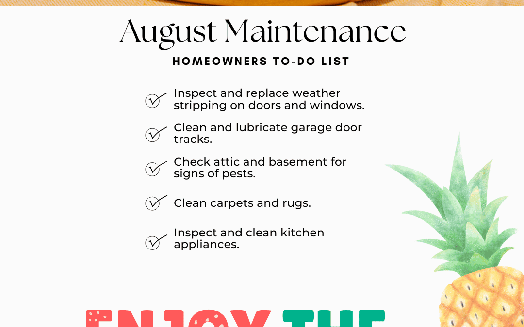 August 2nd – Monthly Maintenance