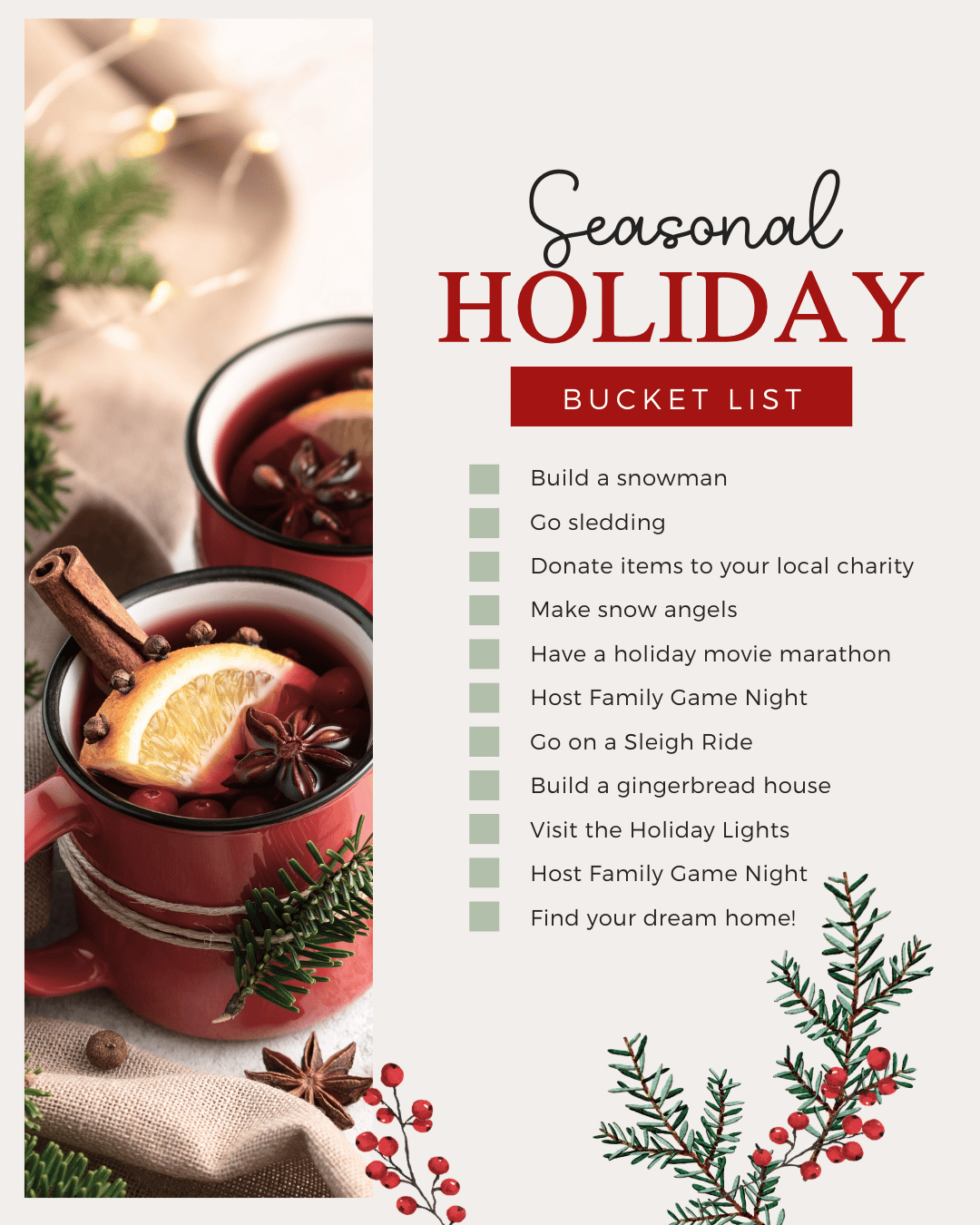 December 17th – Holiday Bucket List