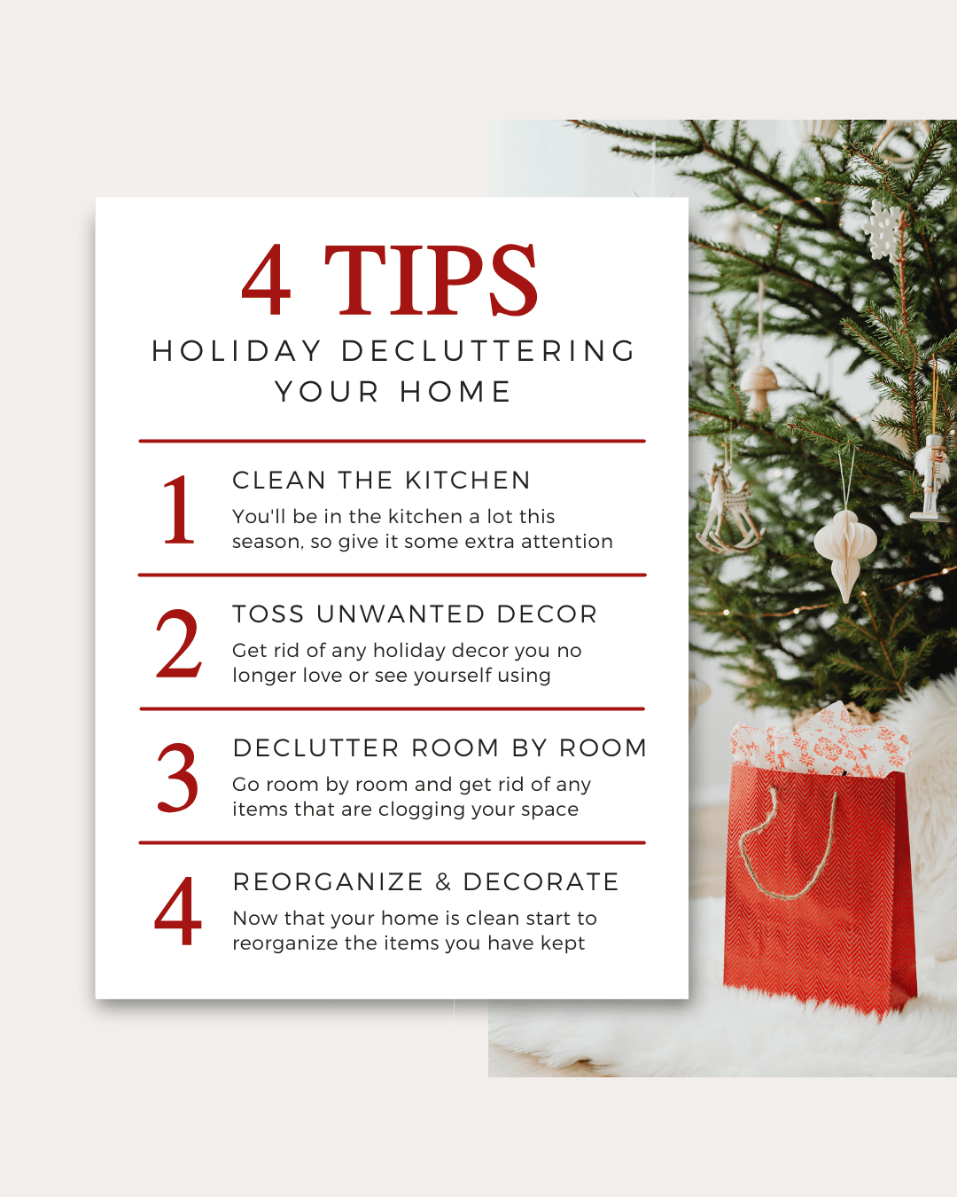 December 18th – 4 Tips to Declutter