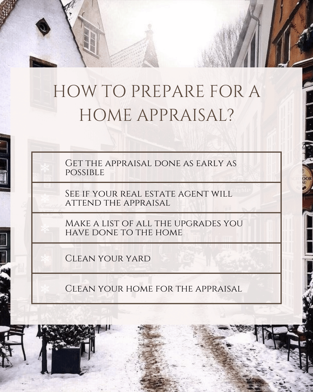 January 24th – How to prepare for an Appraisal