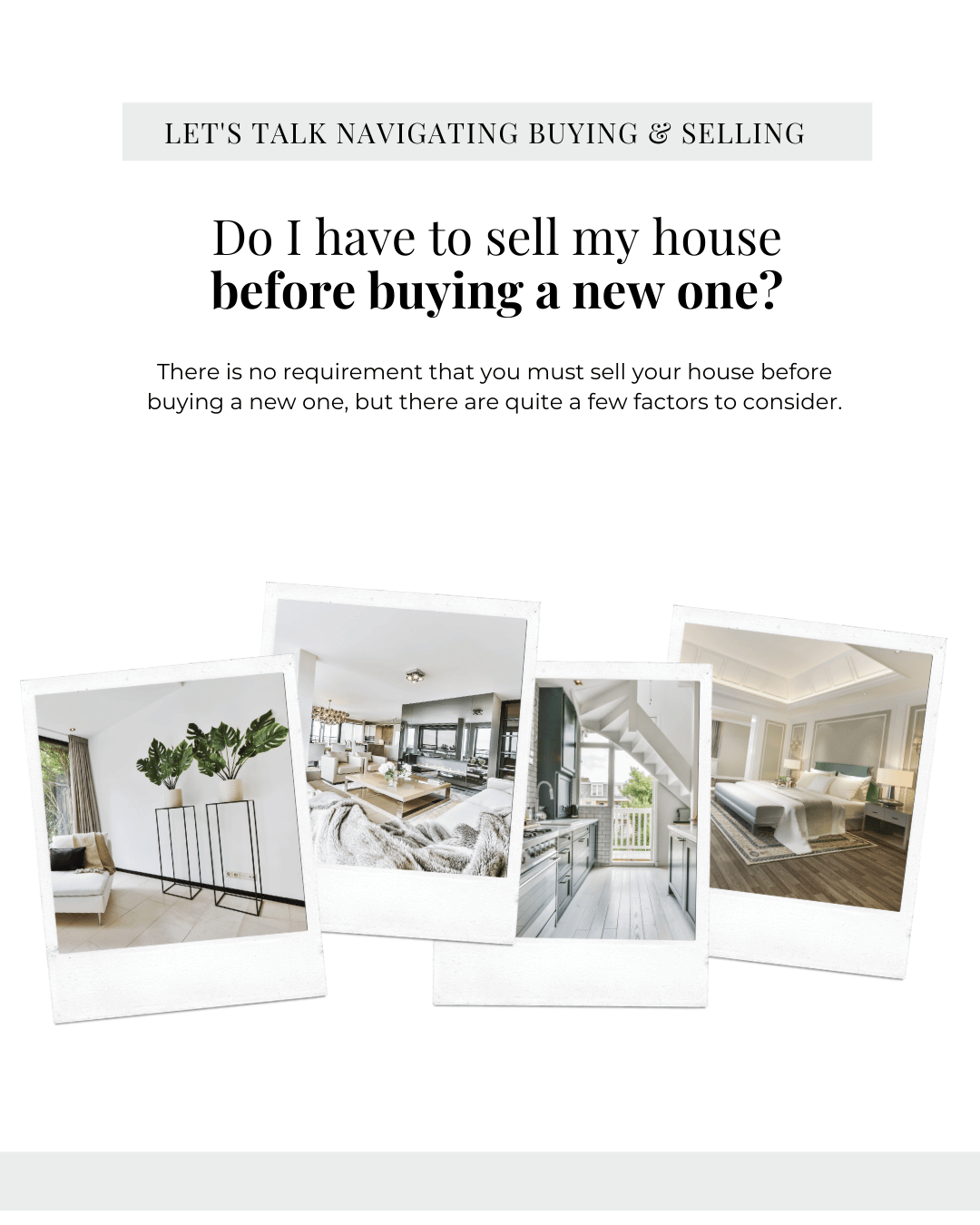 Feb. 26th – Do I need to sell first?